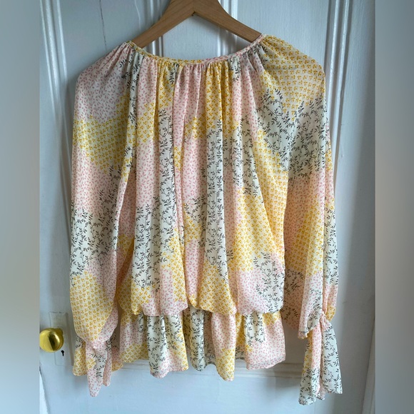 FATE Ditsy Printed Chiffon Blouse Sz S - Picture 5 of 12